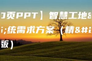 【40页PPT】智慧工地系统需求方案（精华版）