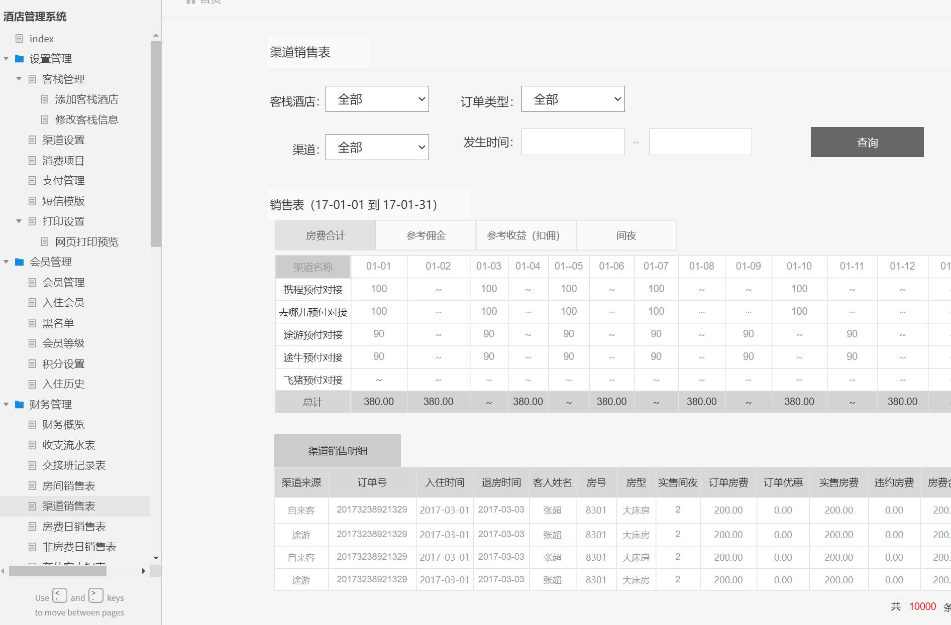 酒店管理系统Axure rp原型文件下载