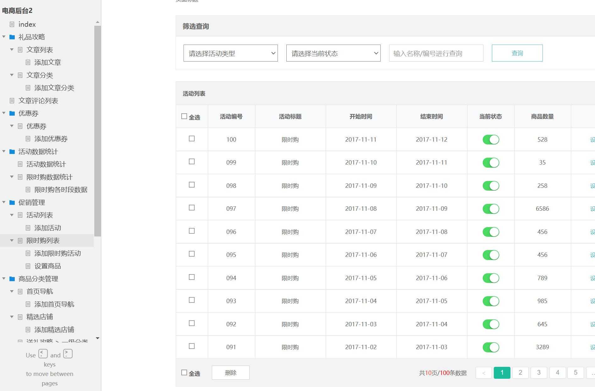 37页电商后台管理系统Axure原型模板案例下载